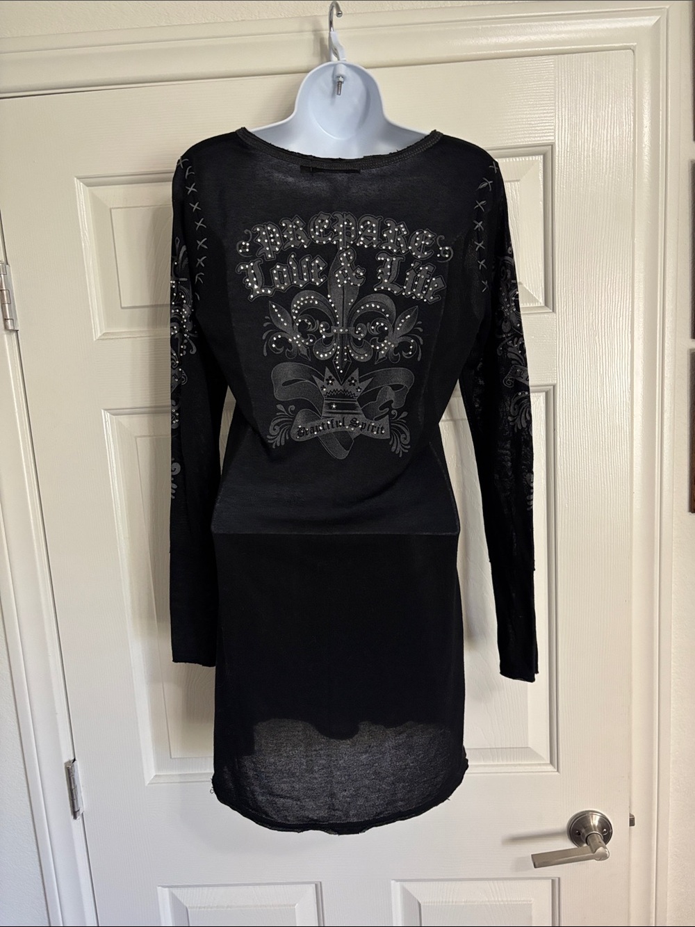 Murmur sheer shirt dress Medium bejeweled PREPARE LOVE & LIFE Beautiful Spirit